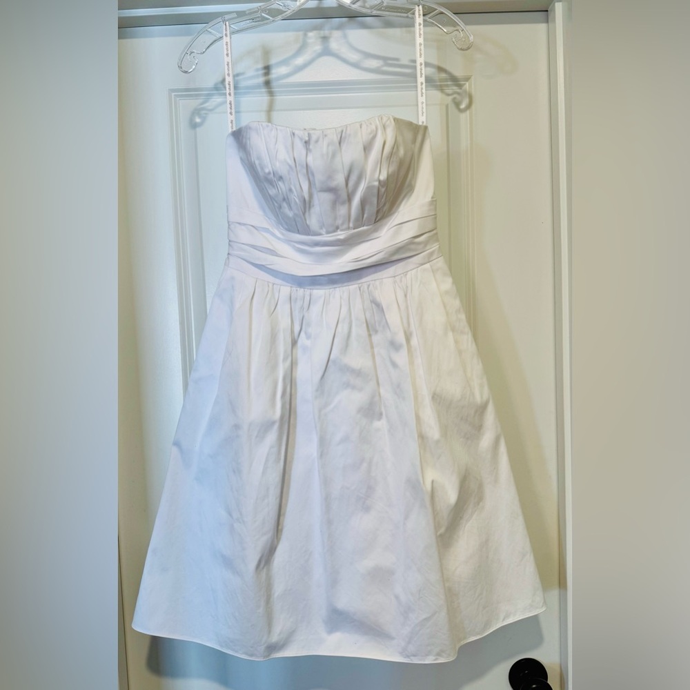 David’s‎ Bridal db studio Strapless White Cotton  Dress Size 4
